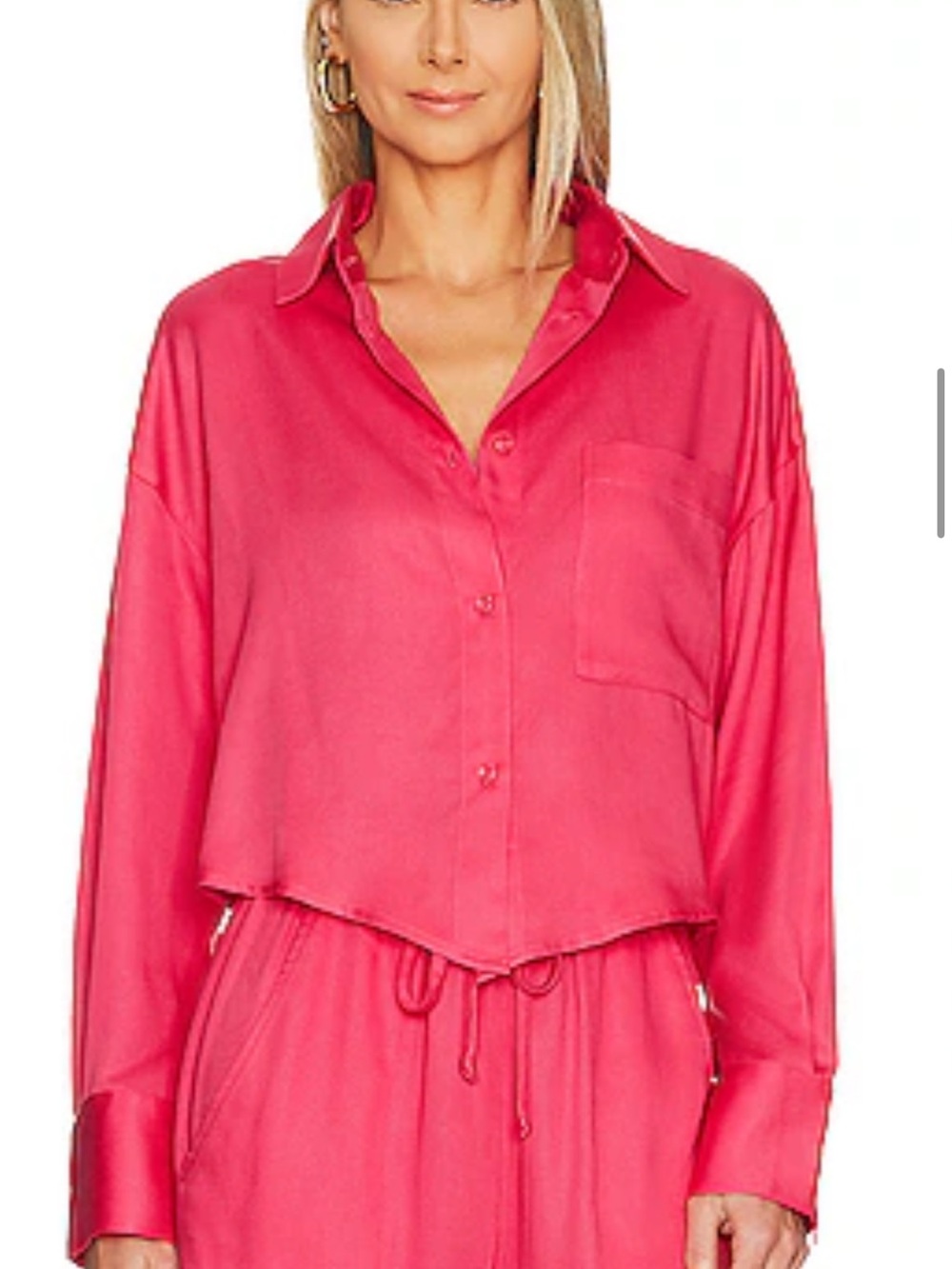 LNA Hot Pink Button-Down Blouse